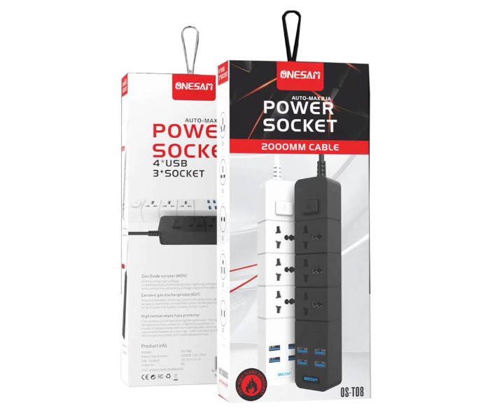 OneSam OS-T08 High Power Universal 2500 W Power Socket