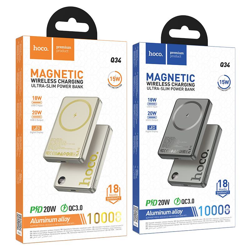 Power bank Q34 Clever PD20W wireless charging 10000mAh
